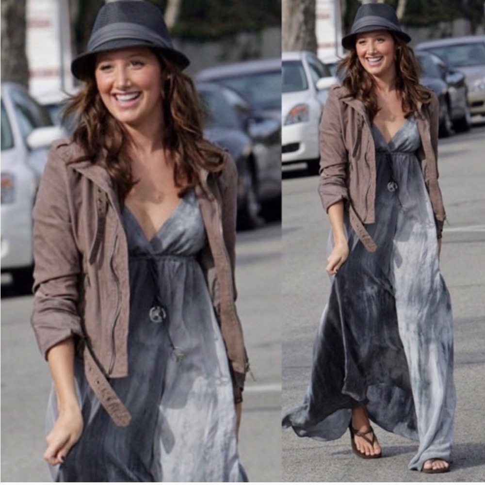 Gypsy 05 Tie Dye Gray Maxi Dress. Sz L